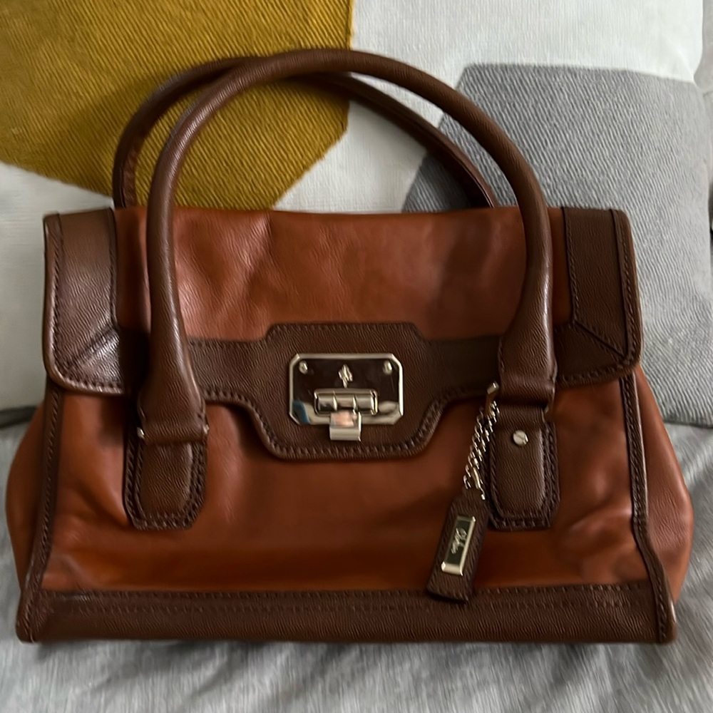 Cole Haan drop handle brown leather bag
